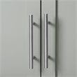 Crosley Furniture Savannah MDF Wood Wall Cabinet in Gray/Chrome