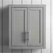Crosley Furniture Savannah MDF Wood Wall Cabinet in Gray/Chrome