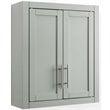 Crosley Furniture Savannah MDF Wood Wall Cabinet in Gray/Chrome