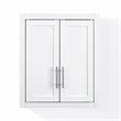 Crosley Furniture Savannah MDF Wood Wall Cabinet in White/Chrome