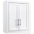 Crosley Furniture Savannah MDF Wood Wall Cabinet in White/Chrome