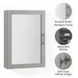 Crosley Furniture Savannah MDF Wood Mirrored Wall Cabinet in Gray/Clear