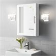 Crosley Furniture Savannah MDF Wood Mirrored Wall Cabinet in White
