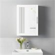 Crosley Furniture Savannah MDF Wood Mirrored Wall Cabinet in White