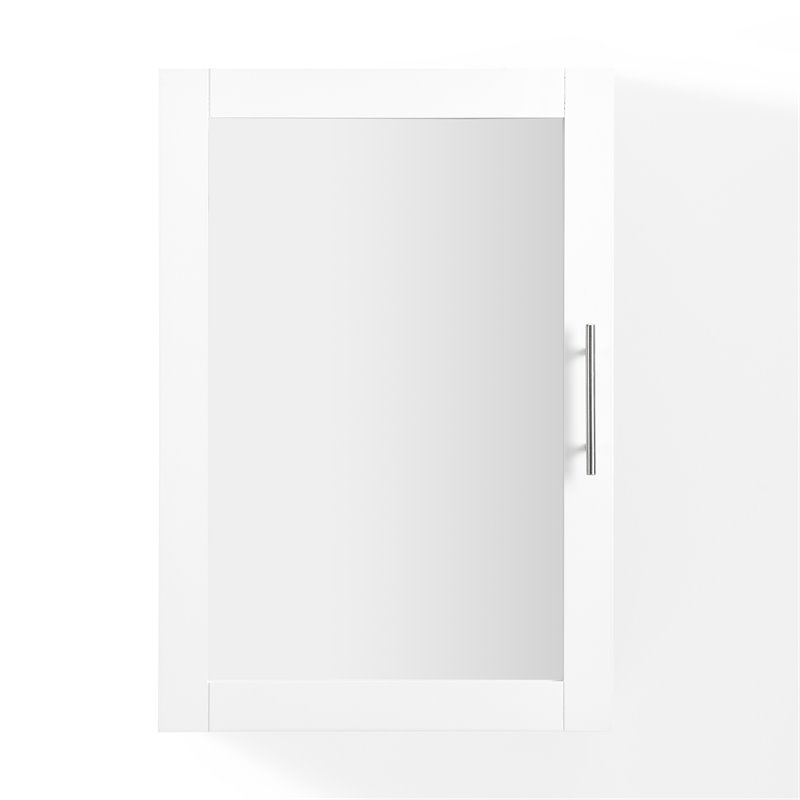 Crosley Furniture Savannah MDF Wood Mirrored Wall Cabinet in White