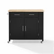 Crosley Furniture Savannah Wood Top Drop Leaf Kitchen Island/Cart in Black