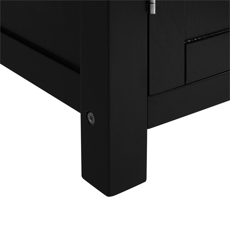 Crosley Furniture Savannah Wood Top Drop Leaf Kitchen Island/Cart in Black