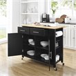 Crosley Furniture Savannah Wood Top Drop Leaf Kitchen Island/Cart in Black