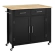 Crosley Furniture Savannah Wood Top Drop Leaf Kitchen Island/Cart in Black