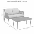 Crosley Furniture Haven 2Pc Outdoor Wicker Conversation Set in Gray & Brown