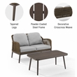 Crosley Furniture Haven 2Pc Outdoor Wicker Conversation Set in Gray & Brown