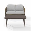Crosley Furniture Haven 2Pc Outdoor Wicker Conversation Set in Gray & Brown