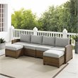 Crosley Furniture Bradenton 4Pc Outdoor Fabric Sectional Set in Gray