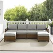 Crosley Furniture Bradenton 4Pc Outdoor Fabric Sectional Set in Gray