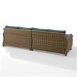 Crosley Furniture Bradenton 4Pc Outdoor Fabric Sectional Set in Navy & Brown