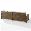 Crosley Furniture Bradenton 4Pc Outdoor Fabric Sectional Set in Sand Brown