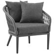 Crosley Furniture Dover Rope Armchair in Heathered Charcoal Gray (Set of 2)