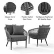 Crosley Furniture Dover Rope Armchair in Heathered Charcoal Gray (Set of 2)