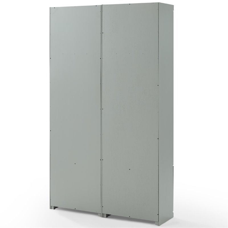 Crosley Furniture Harper Modern Wood/Metal Pantry Closet in Gray (Set of 2)