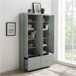 Crosley Furniture Harper Modern Wood/Metal Pantry Closet in Gray (Set of 2)