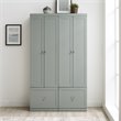 Crosley Furniture Harper Modern Wood/Metal Pantry Closet in Gray (Set of 2)