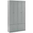 Crosley Furniture Harper Modern Wood/Metal Pantry Closet in Gray (Set of 2)