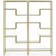 Crosley Furniture Sloane Art Deco Glass Metal Etagere in Gold (Set of 2)