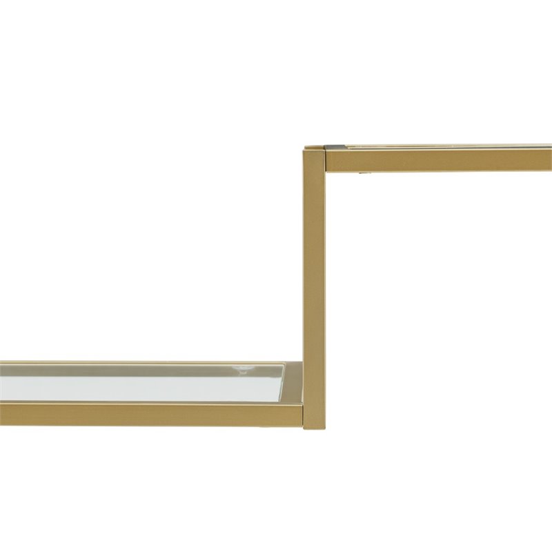 Crosley Furniture Sloane Art Deco Glass Metal Etagere in Gold (Set of 2)