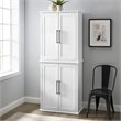 Crosley Furniture Bartlett 2 Piece Tall Wooden Stackable Storage Pantry in White