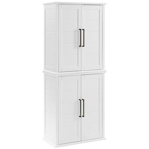 crosley furniture bartlett wooden stackable storage pantry in white