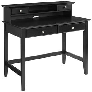 crosley furniture campbell traditional wooden writing desk in black