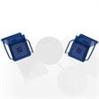 Crosley Furniture Bates 3 Piece Retro Metal Patio Bistro Set in Navy and White