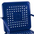 Crosley Furniture Bates 3 Piece Retro Metal Patio Bistro Set in Navy and White