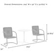 Crosley Furniture Bates 3 Piece Retro Metal Patio Bistro Set in Navy and White