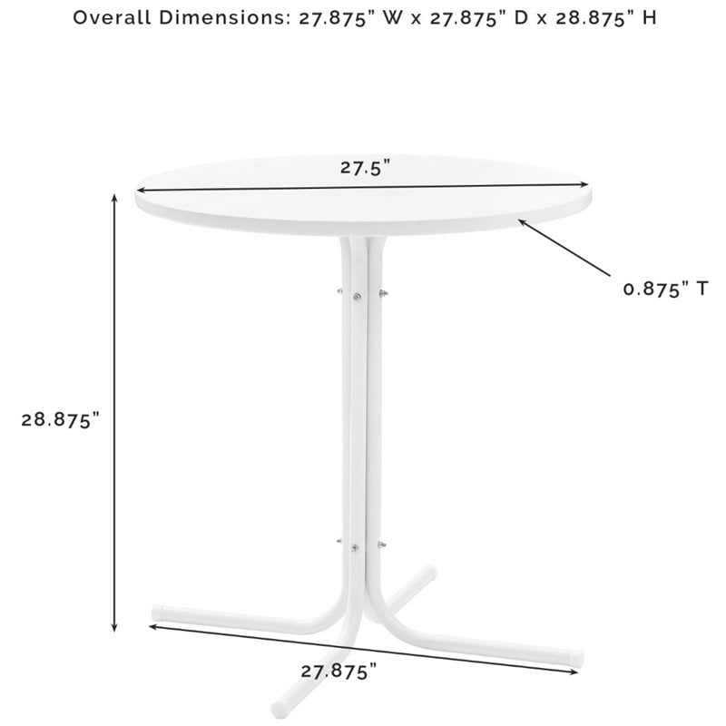 Crosley Furniture Bates 3 Piece Retro Metal Patio Bistro Set in Navy and White