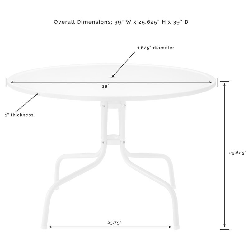 Crosley Furniture Bates 5 Piece Retro Metal Patio Dining Set in Navy and White