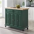 Crosley Furniture Madison Wood Top Kitchen Island Cart in Emerald