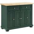 Crosley Furniture Madison Wood Top Kitchen Island Cart in Emerald