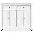 Crosley Furniture Avery Wood Top Kitchen Island Cart in Distressed White