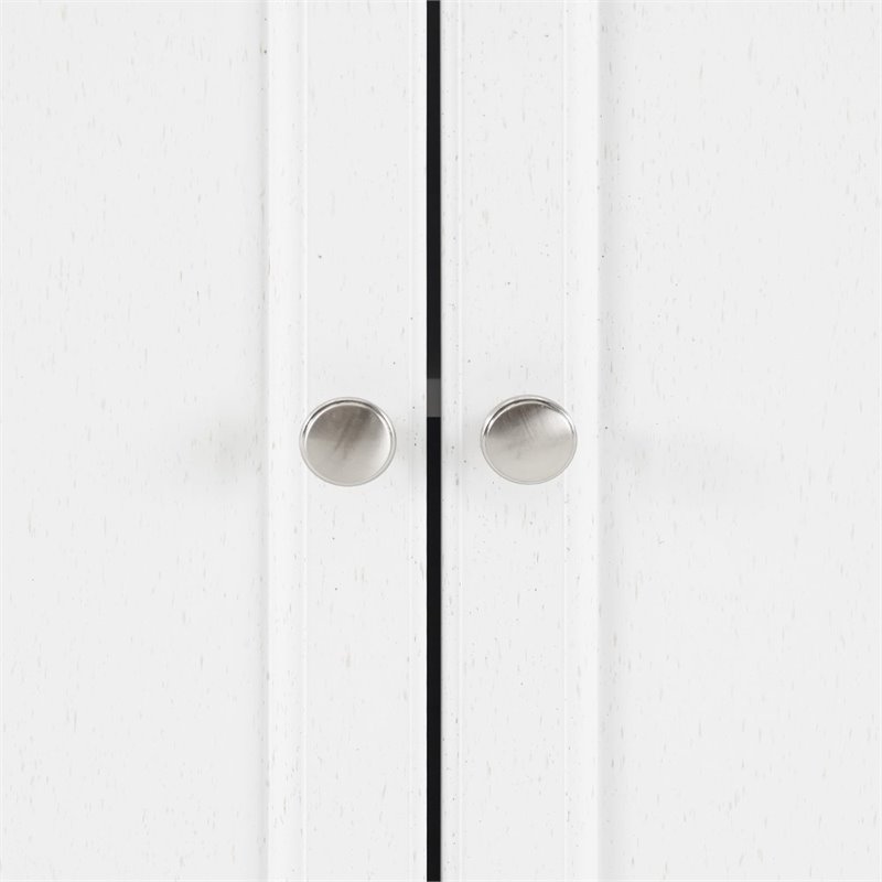 Crosley Furniture Avery Wood Top Kitchen Island Cart in Distressed White