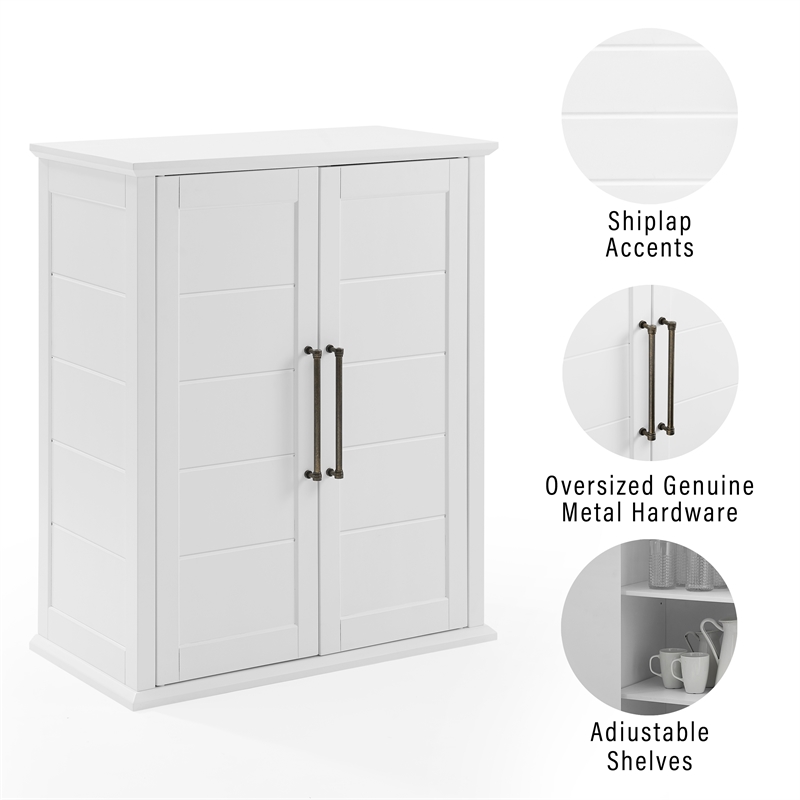 Crosley Furniture Bartlett Wood Stackable Storage Pantry in White