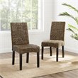 Crosley Furniture Edgewater Wood/Seagrass Dining Chair in Black/Brown (Set of 2)