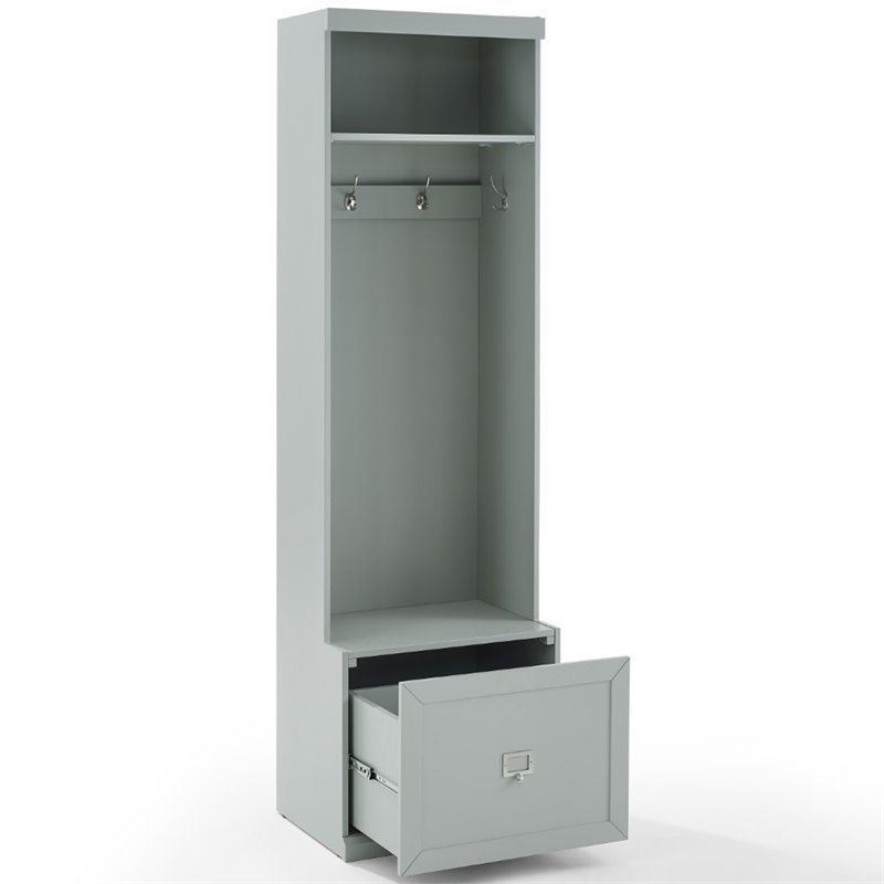 Crosley Furniture Harper Modern Wood Hall Tree in Gray and Chrome
