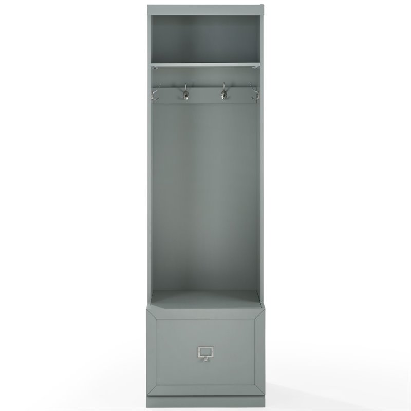 Crosley Furniture Harper Modern Wood Hall Tree in Gray and Chrome