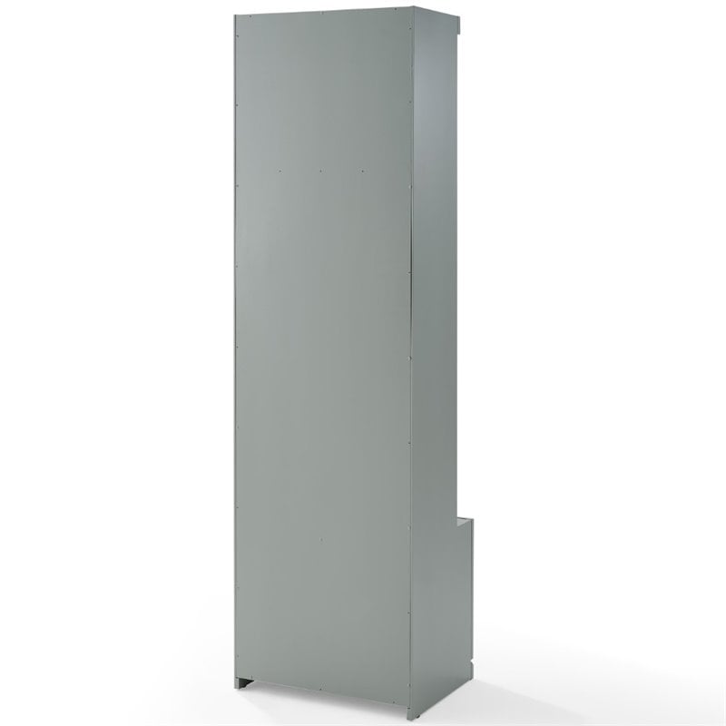 Crosley Furniture Harper Modern Wood Hall Tree in Gray and Chrome