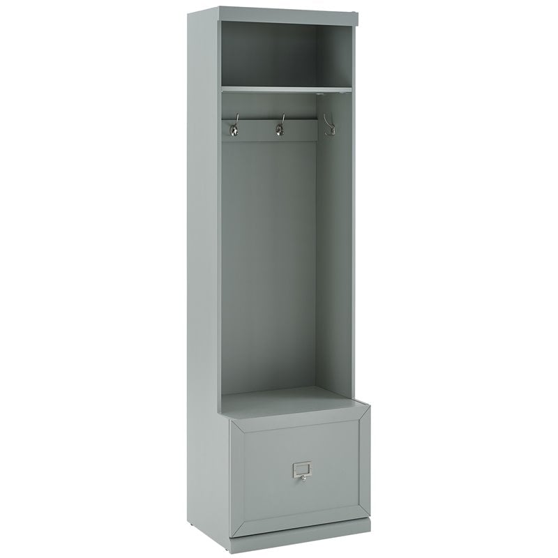 Crosley Furniture Harper Modern Wood Hall Tree in Gray and Chrome
