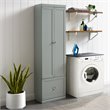 Crosley Furniture Harper Modern Wood/Metal Pantry Closet in Gray