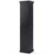 Crosley Furniture Seaside Tall Coastal Wood Linen Cabinet in Distressed Black