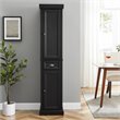 Crosley Furniture Seaside Tall Coastal Wood Linen Cabinet in Distressed Black