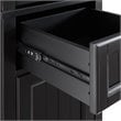 Crosley Furniture Seaside Tall Coastal Wood Linen Cabinet in Distressed Black